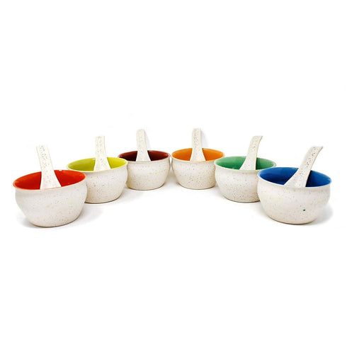 White Marble Soup Bowls (Set of 6) - The Earth Store - Bowl